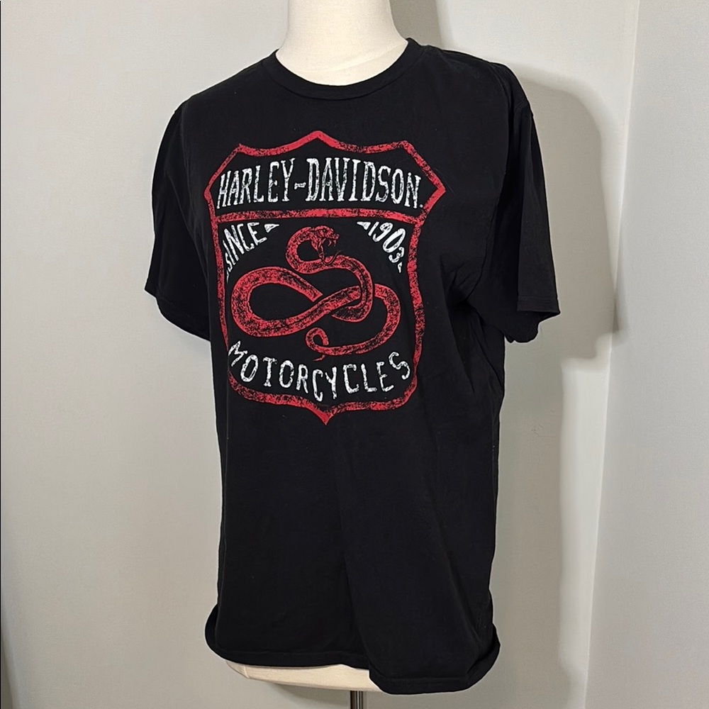 Harley-Davidson Black and Red Short Sleeve Tee